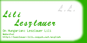 lili leszlauer business card